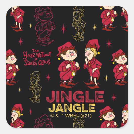HET JAAR ZONDER SANTA CLAUS™ | Elf Pattern Vierkante Sticker (Voorkant)