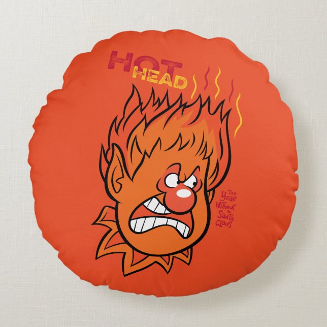 HET JAAR ZONDER SANTA CLAUS™ | Hete kop Rond Kussen (Voorkant)