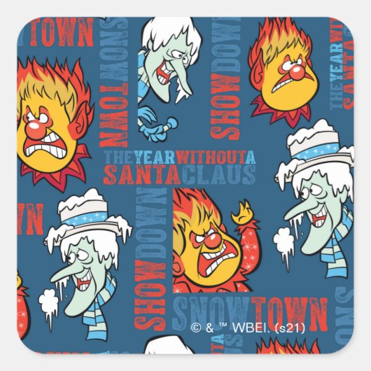 HET JAAR ZONDER SANTA CLAUS™ Snowtown Showdown Vierkante Sticker (Voorkant)