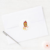 HET JAAR ZONDER SANTA CLAUS™ WARMTE Miser Fuming Ronde Sticker (Envelop)