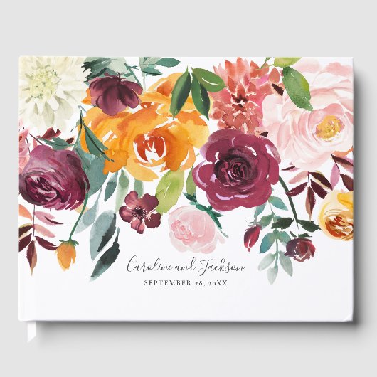 Het jaarboek Floral Wedding Guest Book Gastenboek (Voorkant)