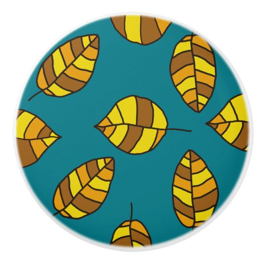 Het jaartal laat het gele lederpatroon op om het e keramische knop (Voorkant)