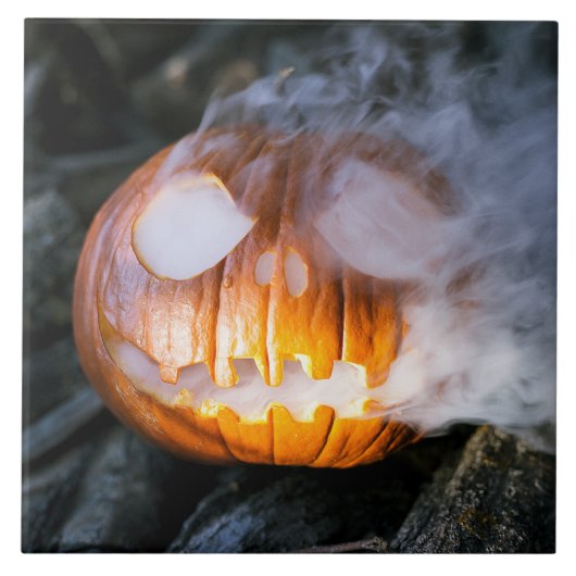 Het Jack-o-Lantern-hoofd van de Koploze Ruiter sta Tegeltje (Voorkant)