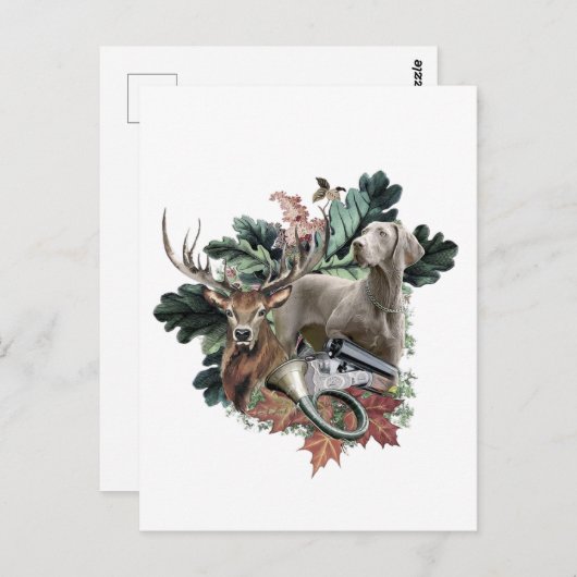 Het jagen met een Weimaraner, "Gray Ghost" Briefkaart (Voorkant / Achterkant)