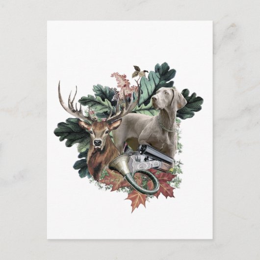 Het jagen met een Weimaraner, "Gray Ghost" Briefkaart (Voorkant)