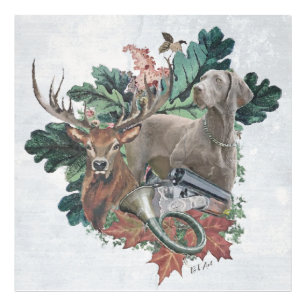 Het jagen met een Weimaraner, "Gray Ghost" Foto Afdruk