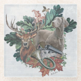 Het jagen met een Weimaraner, "Gray Ghost" Glazen Onderzetter