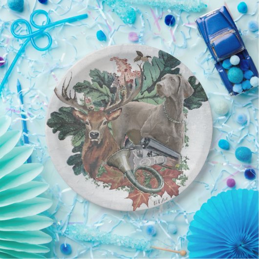 Het jagen met een Weimaraner, "Gray Ghost" Papieren Bordje (Feest)