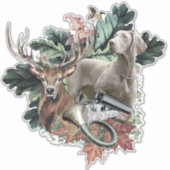 Het jagen met een Weimaraner, "Gray Ghost" Sticker (Voorkant)
