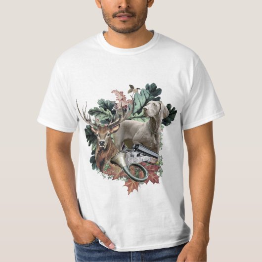 Het jagen met een Weimaraner, "Gray Ghost" T-shirt (Voorkant)