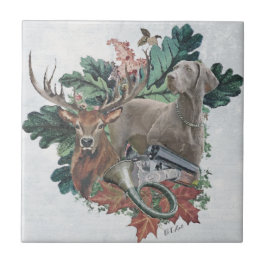 Het jagen met een Weimaraner, "Gray Ghost" Tegeltje