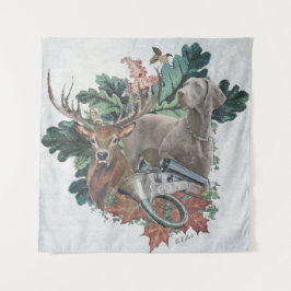 Het jagen met een Weimaraner, "Gray Ghost" Wandkleed