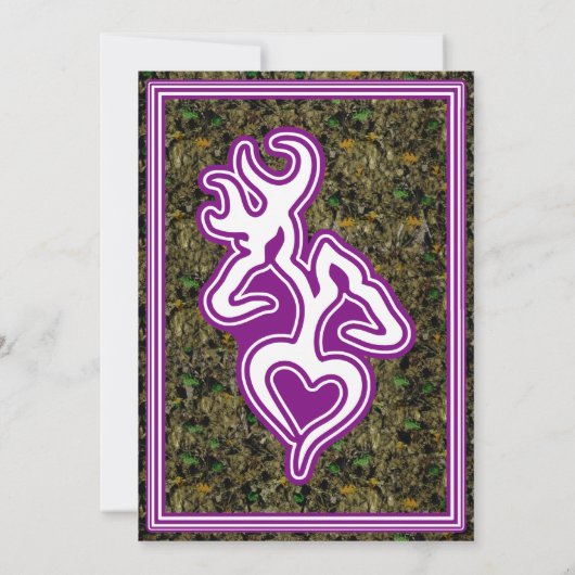 Het jagen van Camo Paarse Aangepaste Kleur nodigt  Kaart (Achterkant)