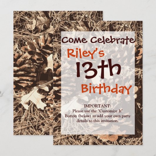 Het jagen van Camouflage-cadeaus voor jagers Kaart (Voorkant / Achterkant)