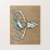 Het jagen Vist een sprong over de Der Skull Antler Legpuzzel (Verticaal)