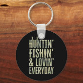 Het jagen Vist elke dag van de vaderdag in Camo Sleutelhanger (Voorkant)