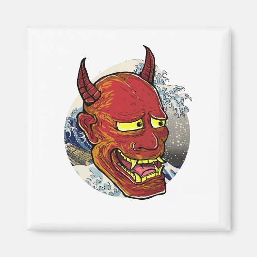 Het Japanse Hannya Masker Magneet (Voorkant)