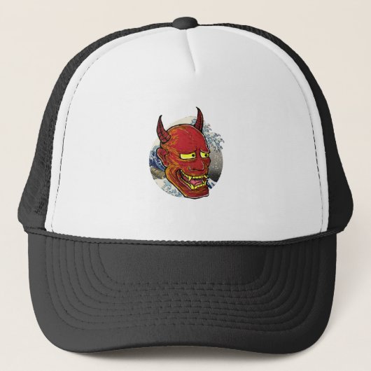 Het Japanse Hannya Masker Trucker Pet (Voorkant)