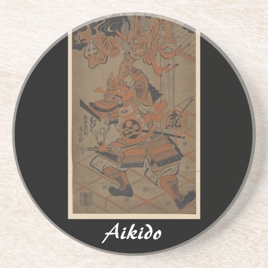 Het Japanse KrijgsArt. van Aikido Zandsteen Onderzetter (Voorkant)