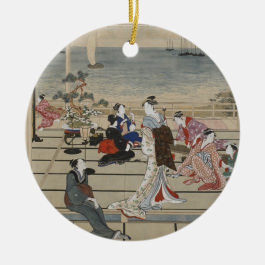 Het Japanse Kunstornament van Utamaro Keramisch Ornament (Voorkant)