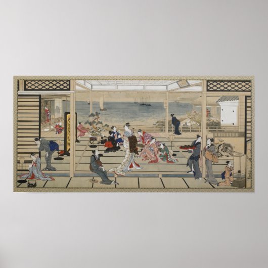 Het Japanse Kunstposter van Utamaro Poster (Voorkant)