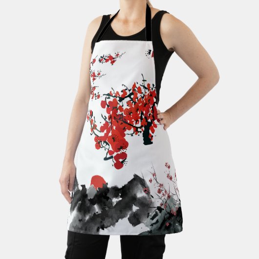 Het Japanse landschap All-Over Print Apron Schort (Insitu)