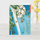 Het Japanse Maan, Waterval, en Wenskaart van Kaart (Gele Bloem)