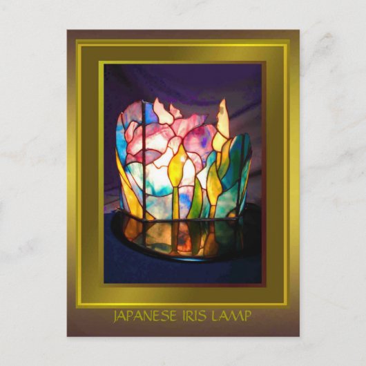 Het Japanse Ontwerp van de Lamp van de Iris Briefkaart (Voorkant)
