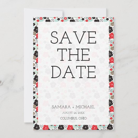 Het Japanse ontwerp van de patronen van de klap sp Save The Date (Voorkant)