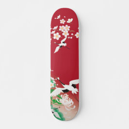 Het Japanse ontwerp van Herons en Dahlias / Persoonlijk Skateboard