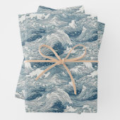 Het Japanse Ontwerp van het Patroon van de Golf vo Inpakpapier Vel (In situ)