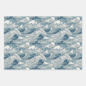 Het Japanse Ontwerp van het Patroon van de Golf vo Inpakpapier Vel (Voorkant)