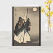 Het Japanse Schilderen van de Strijder. Circa 1922 Kaart (Gele Bloem)