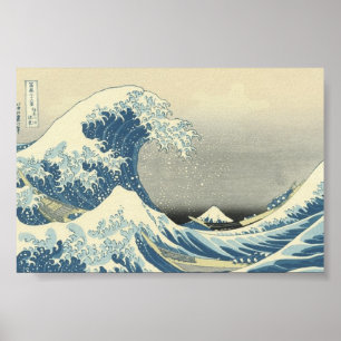 Het Japanse schilderij 'The Great Wave' c. 1830-18 Poster