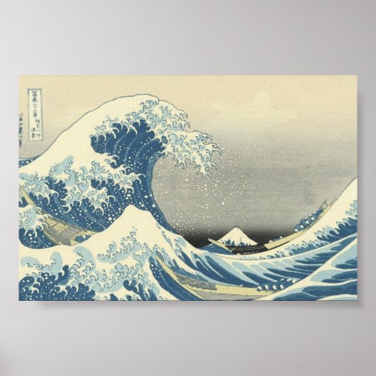 Het Japanse schilderij 'The Great Wave' c. 1830-18 Poster (Voorkant)