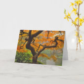 Het Japanse Wenskaart van de Esdoorn Kaart (Gele Bloem)