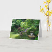 Het Japanse Wenskaart van de Vijver van de Tuin Kaart (Gele Bloem)