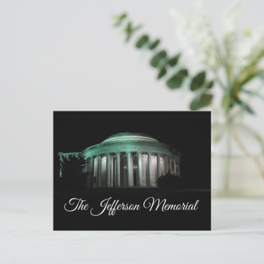 Het Jefferson Memorial 's nachts Briefkaart (Staand voorkant)