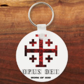 het Jeruzalem - kruis - Opus dei - werk van God Sleutelhanger (Voorkant)