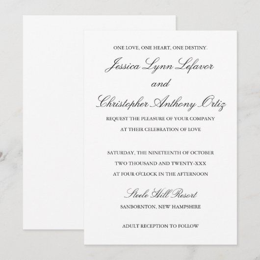 Het Jessica Wedding Collectie - Uitnodiging (Voorkant / Achterkant)