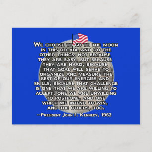 Het JFK citaat dat de Mensen naar de maan stuurde Briefkaart