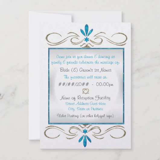 Het jodendom bloeit Joodse bruiloftsreceptie Kaart (Voorkant)