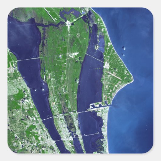 Het John F Kennedy Space Center Vierkante Sticker (Voorkant)