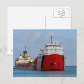 Het John G. Munson-schip op Lake Superior Briefkaart (Voorkant / Achterkant)