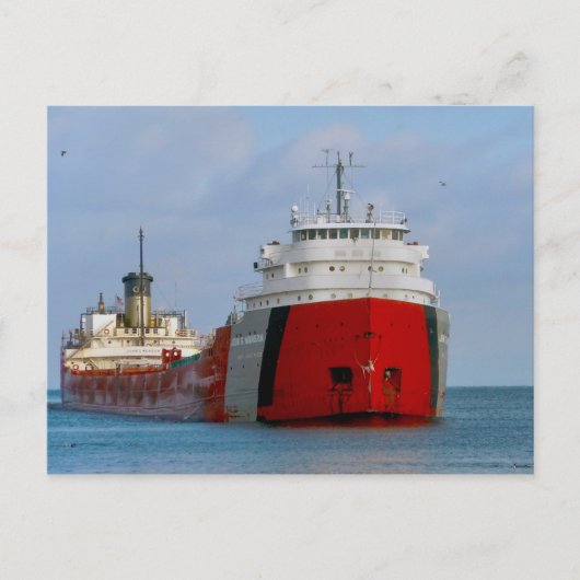 Het John G. Munson-schip op Lake Superior Briefkaart (Voorkant)