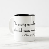 Het jonge man kent de regels... tweekleurige koffiemok (Voorkant links)