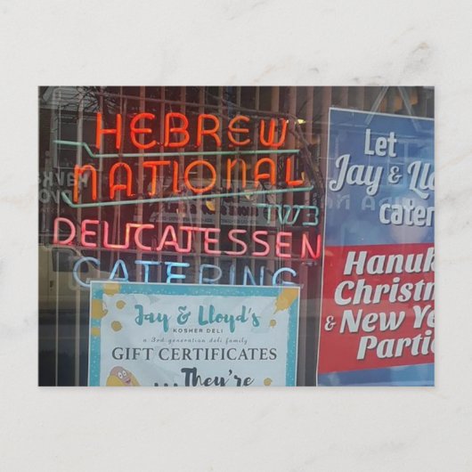Het joodse Briefkaart-Kosher Deli in Brooklyn Feestdagenkaart (Voorkant)