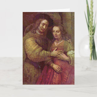 Het Joodse Detail van de Bruid door Rembrandt Van Kaart