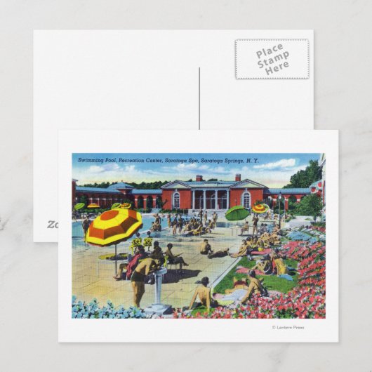 Het jubelen van het Saratoga Spa Recreation Center Briefkaart (Voorkant / Achterkant)