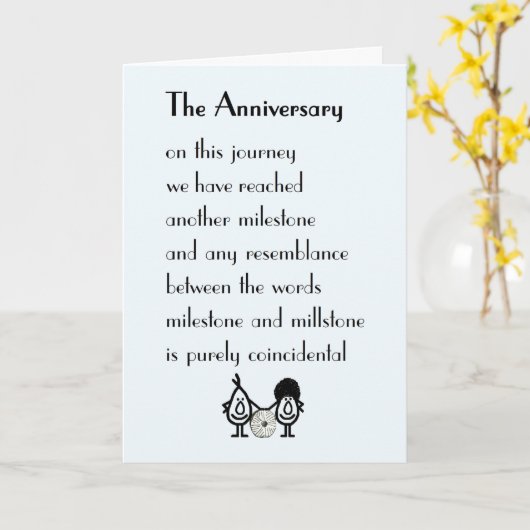 Het Jubileum A Funny Wedding Jubileum Poem Kaart (Gele Bloem)